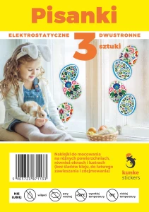 Pisanki Wielkanocne dwustronne elektrostatyczne  3szt.