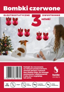 Bombki czerwone elektrostatyczne dwustronne 3szt.