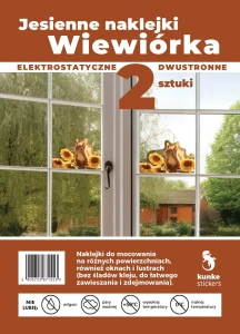 Jesienne ozdoby elektrostatyczne Wiewiórka 2szt. 