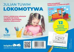 Książeczka elektrostatyczna "Lokomotywa" z kolorowanką A5