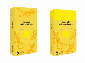 KARTECZKI  ELEKTROSTATYCZNE 50szt 7,5x15 cm kolor żółty
